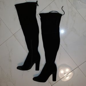 over the knee velvet boots